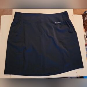 Eddie Bauer Womens High Waist Tennis Golf Athletic Black Skirt LARGE